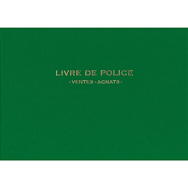 ELVE Registre Livre de police pour Bijoutiers - Ventes/achats - 21X30 200 P - vert