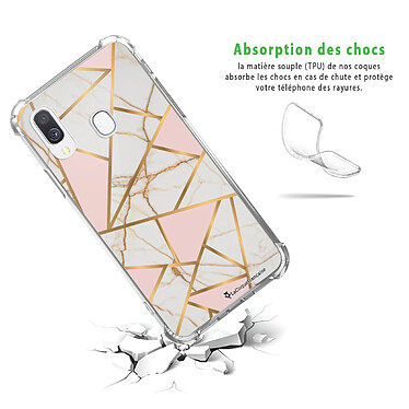 Avis LaCoqueFrançaise Coque Samsung Galaxy A20e anti-choc souple angles renforcés transparente Motif Marbre Rose