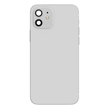 Clappio Châssis Complet pour iPhone 12 Cadre central et Vitre arrière Blanc