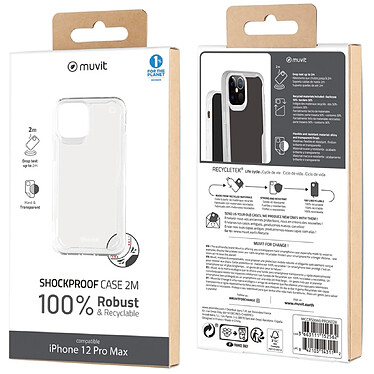 Acheter Muvit Coque pour iPhone 12 Pro Max Recycletek Renforcée et Antichoc 2M Transparent