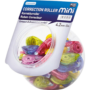 Avis PLUS JAPAN Jarre de 50 Roller de Correction 'MINI' 4,2 mm x 5 m Assortis