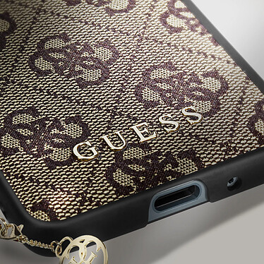 Acheter Guess Coque pour Samsung Galaxy Z Fold 4 Bi-matière Finition Tissée 4G Charms  Marron