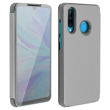 Avizar Housse Huawei P30 Lite Étui Miroir Clapet translucide argent