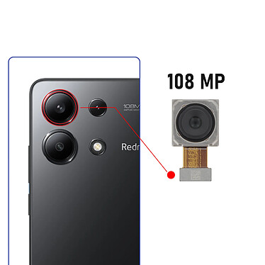 Avis Clappio Caméra Arrière Principal pour Xiaomi Redmi Note 13 4G et 5G 108MP Noir