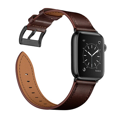 Avizar Bracelet pour Apple Watch 41mm et 40mm et 38 mm Cuir véritable  Marron foncé