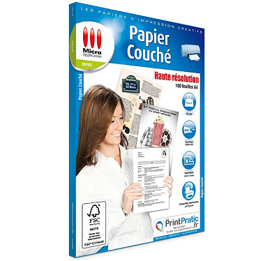 Micro Application - PAPIER COUCHE HAUTE DEFINITION 100 FEUILLES 4 A35GM/2