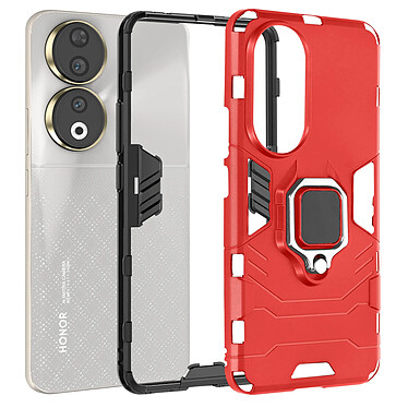 Avizar Coque pour Honor 90 Hybride Antichoc Anneau Support  Rouge pas cher