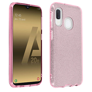 Avizar Coque pour Samsung Galaxy A20e Paillette Amovible Silicone Semi-rigide rose