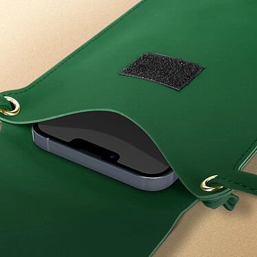 Avis Avizar Pochette Bandoulière Smartphone avec Rangement carte Simili cuir  vert foncé