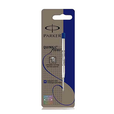 PARKER Blister Une Recharge Stylo bille QUINKflow Pointe Fine Bleu