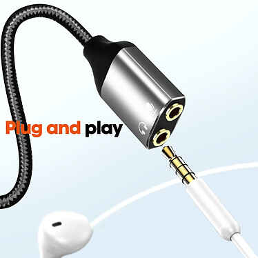 LinQ Adaptateur Audio Lightning vers Double Jack 3.5mm Femelle Casque + Micro pas cher