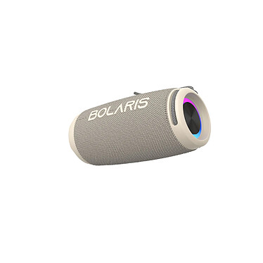 Bolaris Enceinte Sans Fil Bluetooth 5.4 Modèle Roma IPX6 30W avec Effets Lumineux LED Beige