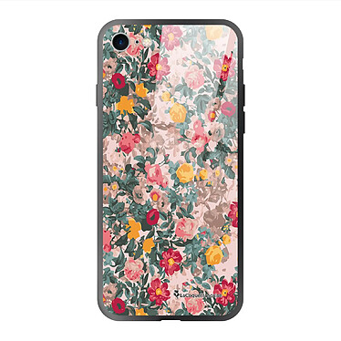 LaCoqueFrançaise Coque iPhone 7/8/ iPhone SE 2020/ 2022 Coque Soft Touch Glossy Fleurs Beige et Rose Design