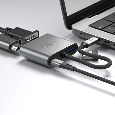 Linq Multiports USB-C 4-en-1 Gris pas cher