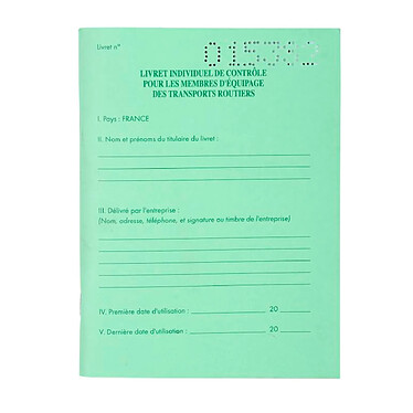 EXACOMPTA Livret individuel de contrôle Conducteurs et convoyeurs de transports routiers Modèle officiel - Format 14,8x10,5 cm