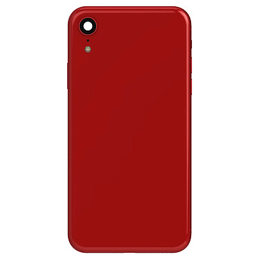 Clappio Châssis Complet pour iPhone XR Cadre central et Vitre arrière Rouge