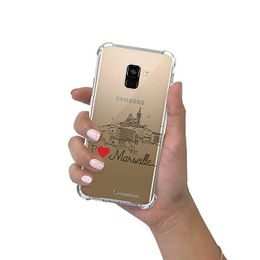 LaCoqueFrançaise Coque Samsung Galaxy A8 2018 anti-choc souple angles renforcés transparente Motif J'aime Marseille pas cher