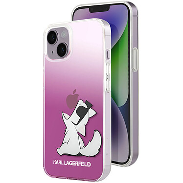 Acheter Karl Lagerfeld Coque pour iPhone 14 Plus Bords Rehaussés Rose