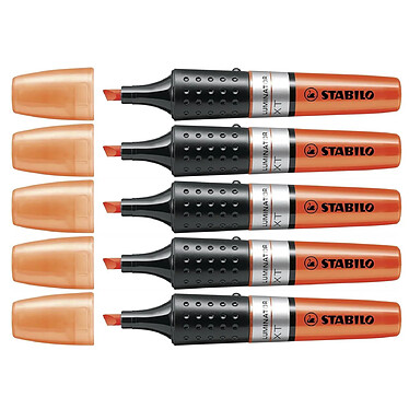 STABILO Surligneur LUMINATOR Niveau Visible Pointe Biseautée Orange x 5