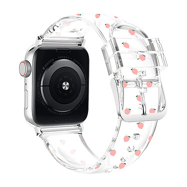 Avizar Bracelet pour Apple Watch 41mm / 40mm / 38 mm Souple Transparent à Motif Pêche