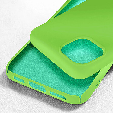 Avizar Coque pour iPhone 15 Plus Silicone Premium Semi rigide Finition Mate Douce  Vert foncé pas cher