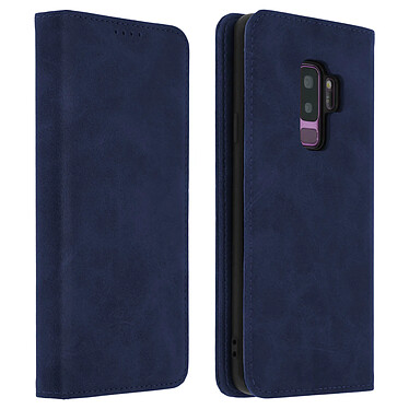 Avizar Housse Galaxy S9 Plus Étui Porte-carte Fonction Support Coque Silicone bleu nuit