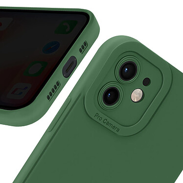 Avizar Coque pour iPhone 12 Silicone Mat Protection Caméra Vert pas cher