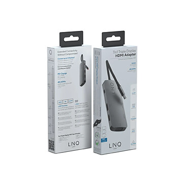 Avis Linq Multiports USB-C 7-en-1 Triple Diplay MST Gris