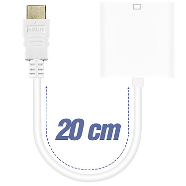 Avis Avizar Adaptateur HDMI Mâle vers VGA Femelle Qualité Image HD 1080p Compact 20cm  blanc