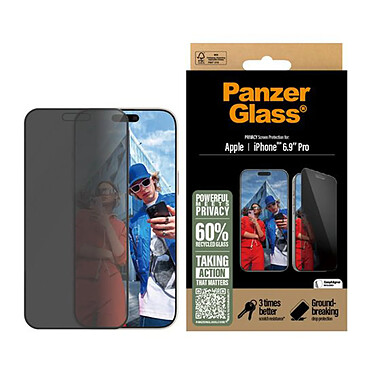 Panzer Glass Protection d'Écran pour iPhone 16 Pro Max UWF avec Filtre de Confidentialité Noir transparent pas cher