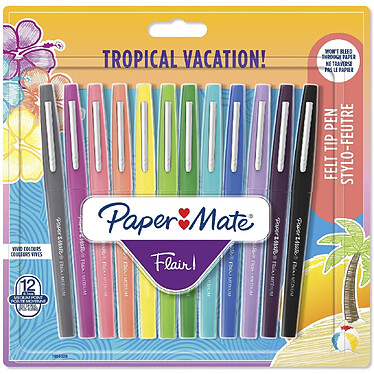 PAPER MATE étui de 12 Stylo feutre Flair TROPICAL VACATION