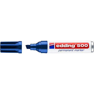 EDDING Marqueur Permanent 500 Corps Alu Pointe Biseau Bleu 2-7 mm x 10