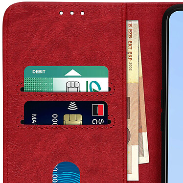 Avizar Housse Oppo A16 et A16s Clapet Portefeuille Fonction Support vidéo rouge pas cher