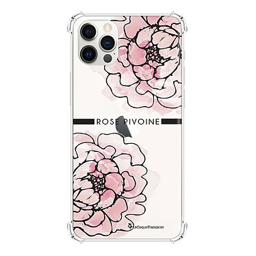 LaCoqueFrançaise Coque iPhone 12/12 Pro anti-choc souple angles renforcés transparente Motif Rose Pivoine