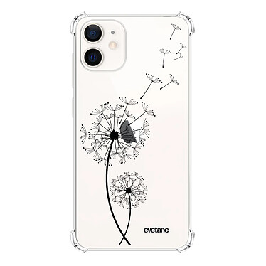 Evetane Coque iPhone 12 mini anti-choc souple angles renforcés transparente Motif Pissenlit