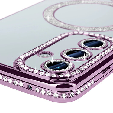 Avis Avizar Coque Diamant pour Samsung Galaxy A55 MagSafe Contour Strass Violet