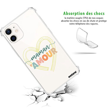 Avis Evetane Coque iPhone 12 mini Silicone antichocs Solides coins renforcés  transparente Motif Maman d'amour