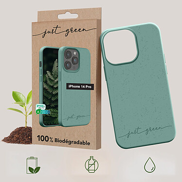 Avis Just Green Coque pour iPhone 14 Pro Recyclable Biodégradable  vert foncé