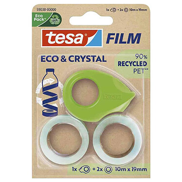 TESA Film ruban adhésif ECO & CRYSTAL + dévidoir, blister