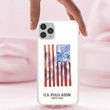 Avis U.S Polo Coque pour iPhone 11 Pro Max American Flag Antichoc Blanc