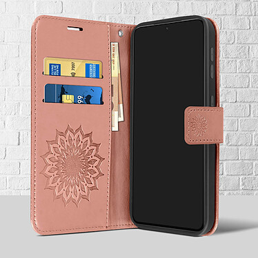 Avis Avizar Étui Samsung S20 FE Portefeuille Support Vidéo Motif Mandala Fleur Rose gold