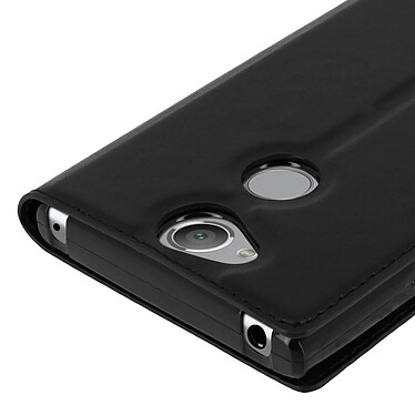 Avizar Housse Xperia XA2 Etui Double Fenêtre Coque Silicone Gel - Noir pas cher