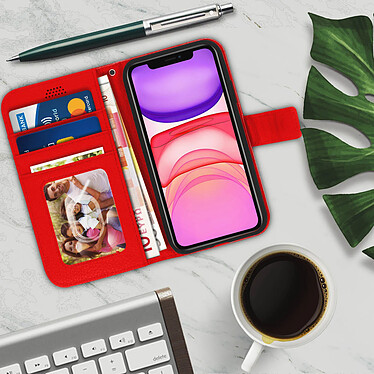 Avis Avizar Housse iPhone 11 Étui Folio Porte carte Support Vidéo Rouge