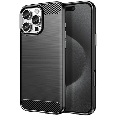 Avizar Coque pour iPhone 16 Pro Antichoc Design Carbone Brossé Noir pas cher