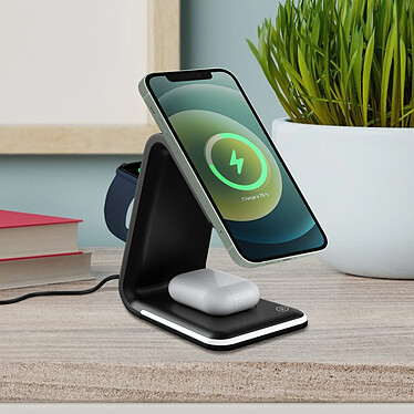 Avizar Dock de Charge 3 en 1 iPhone MagSafe, AirPods et Apple Watch Support Vidéo  Noir pas cher