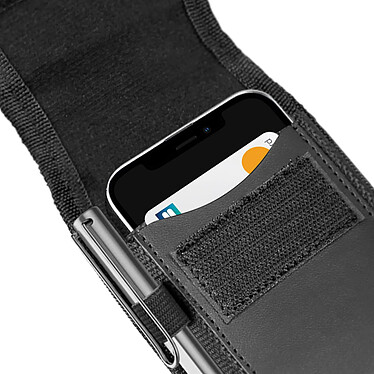 Avizar Étui Ceinture Vertical Smartphone Nylon par Clip et Mousqueton Taille M  Noir pas cher