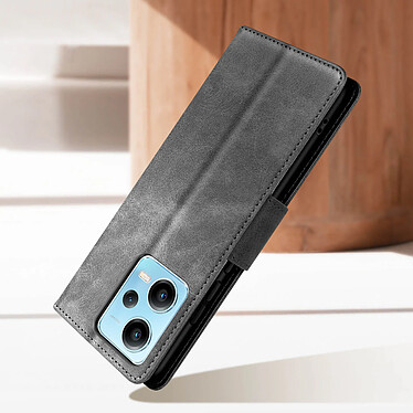 Avizar Étui Portefeuille Gris  pour Xiaomi Redmi Note 12 5G et 4G série Bara Soft Leather, Support Vidéo pas cher