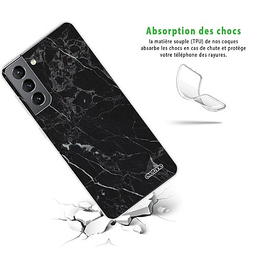 Avis Evetane Coque Samsung Galaxy S21 5G 360 intégrale transparente Motif Marbre noir Tendance