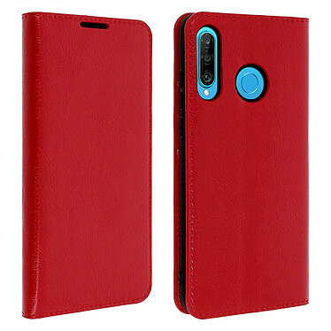 Avizar Étui Huawei P30 Lite Housse Folio Cuir Support Vidéo Rouge