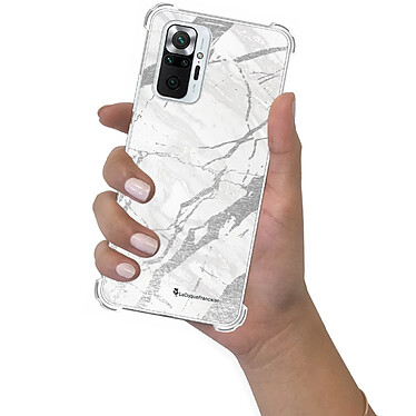 LaCoqueFrançaise Coque Xiaomi Redmi Note 10 Pro Silicone antichocs Solides coins renforcés  transparente Motif Marbre gris pas cher